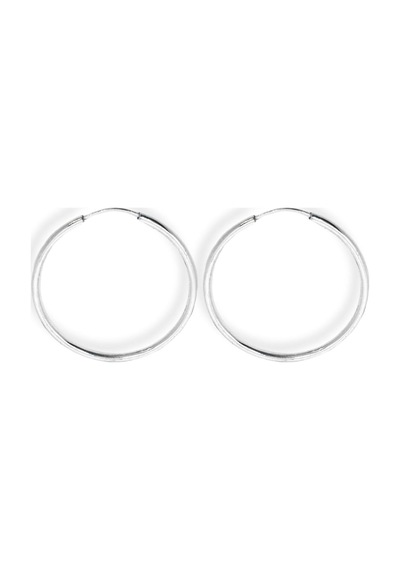 Oya Silver Gümüş Halka Küpe 3mm Kalınlık-3.5x3.5cm