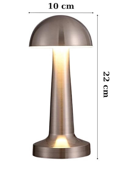 Lizbon 3 Işık Renkli Şarjlı Dim Edilebilir Masa Lambası Silver
