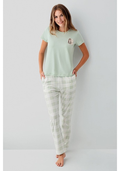 Rolypoly Kadın Yeşil Pijama Takım Rp3808-s-v2 Yeşil