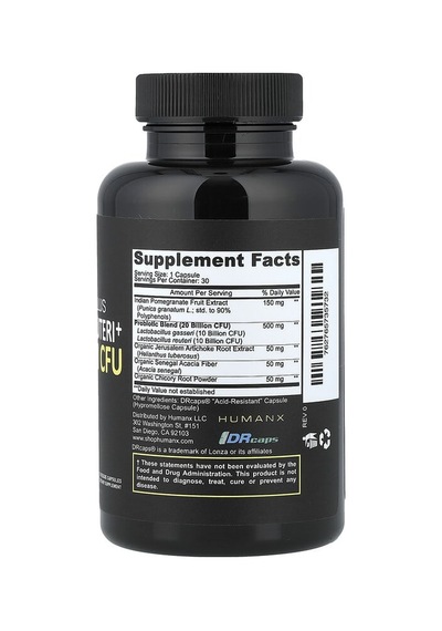Humanx, Lactobacillus Gasseri & Reuteri+, 30 Veggie Capsules Humanx Nutrıtıon