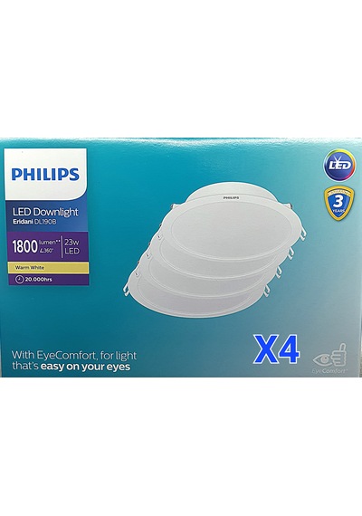 Philips 23w 1800 Lumen 3000k Sarı Işık 20mm 4 Adet Beyaz