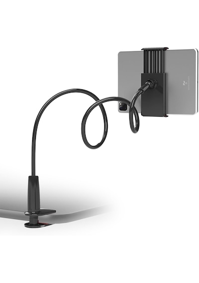 Tablet Ve Telefon Standı Metal Spiral Masa Kenarlı 360 Döner Esnek Telefon Tutucu Tablet Standı