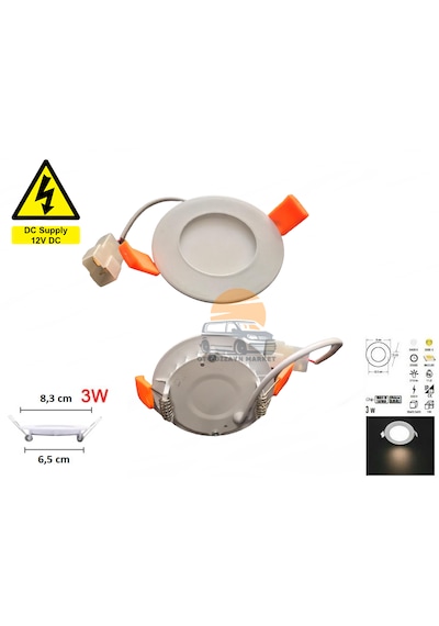 12 Volt 3 W Led Spot Lamba