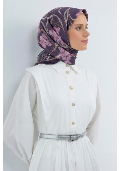 Armine İpek Eşarp 2026 Yaz - 9512-07 Koyu Mor Sura