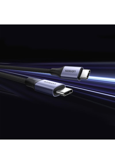 Ugreen 15311 USB-C 240 W Örgülü Hızlı Şarj Kablosu Siyah 1 M