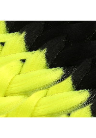 Afrika Örgülük Sentetik Ombreli 100 Gr. / Siyah / Neon Sarı - Zmff-462953 Çok Renkli