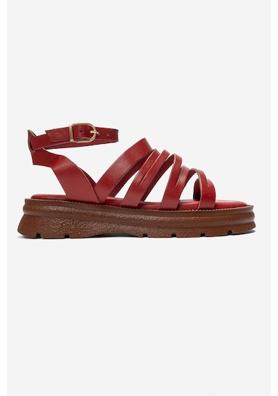 Luvi Shoes Elsa Kırmızı Hakiki Deri Çok Bantlı Kadın Parmak Arası Sandalet Luvi Shoes Elsa Kırmızı Hakiki Deri Çok Bantlı Kadın Parmak Arası Sandalet