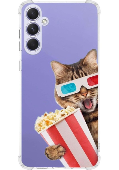 Samsung Galaxy S23fe İle Uyumlu Kedi 1 Baskılı Şeffaf Köşe Korumalı Antişok Kılıf