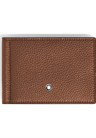 Mont Blanc Montblanc Grain Deri Para Klipsli 6 Bölmeli Cüzdan 221400 Kahverengi