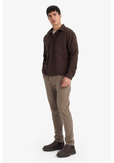 Defacto Poplin Gömlek G6253ax25wnbn337 Kahve-bn337