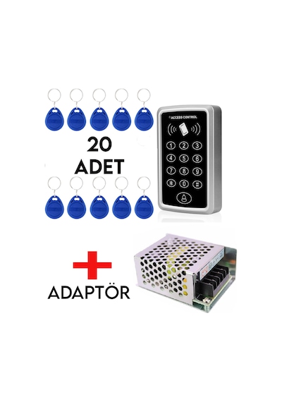 Sonex Rfid Şifreli Kapı Kilidi - Kartlı Geçiş Kontrol Sistemi Full Set
