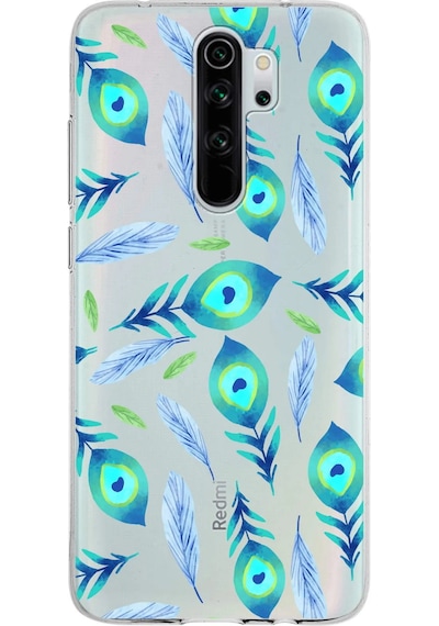 Xiaomi Redmi Note 8 Pro İle Uyumlu 1mm Slim Fit Nazar Boncuğu 3 Baskılı Şeffaf Kılıf Şeffaf