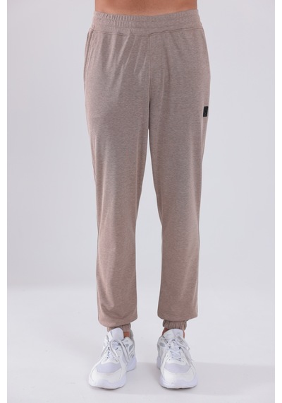 Rowinger Premium Merserize Kumaş Logolu Lastikli Paça Jogger Erkek Eşofman Altı Camel A.kahve