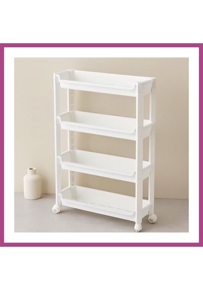 Gees Global 4 Katlı Tekerlekli Sepet Organizer Raf 465x145x670mm Gbzs Çok Renkli