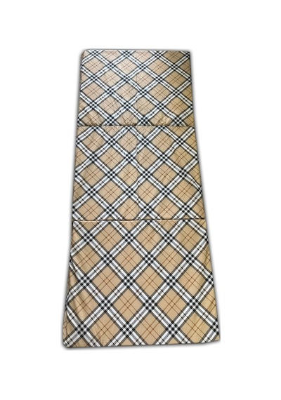 Katlanır Sünger Yatak 70x180x6cm Kahverengi Ekose Minder Yatak Fermuarlı