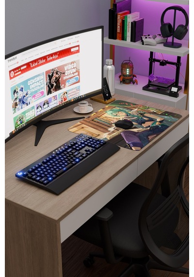 Baizhu Genshin Impact Anime Gacha V5 - 48x40 Xl Gaming Mouse Pad Fare Altlığı