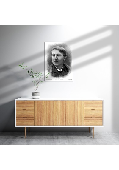 Cakasepetim Amerikalı Mucit Ve İşadamı Thomas Alva Edison Portresi Ahşap Mdf Tablo