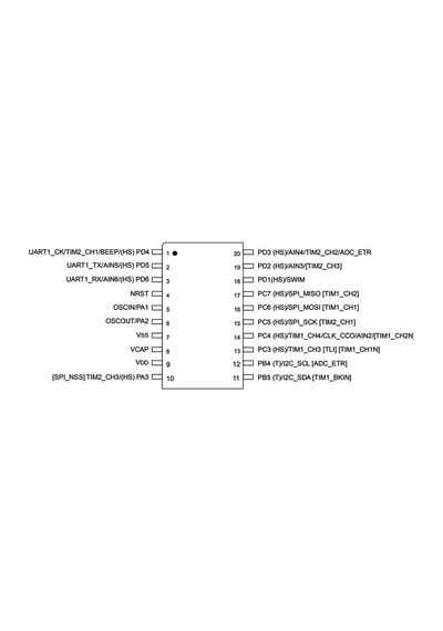 Stm8s003f3p6tr Smd 8-bit 16mhz Mikrodenetleyici Tssop-20