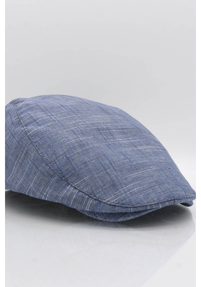 Külah Erkek Lacivert Kasket Keten Yazlık Flat Cap Şapka Lacivert-Standart