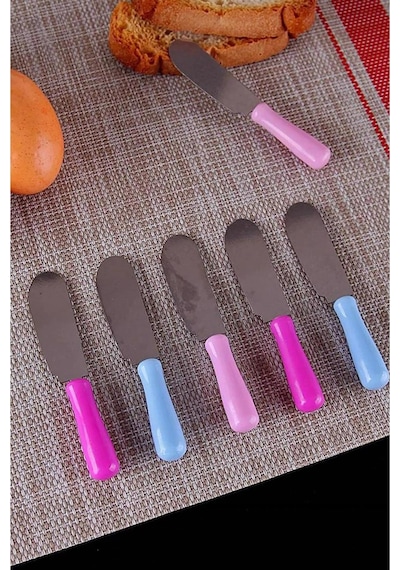 Tereyağı Bıçağı - Mini Spatula 6 Adet Mavi