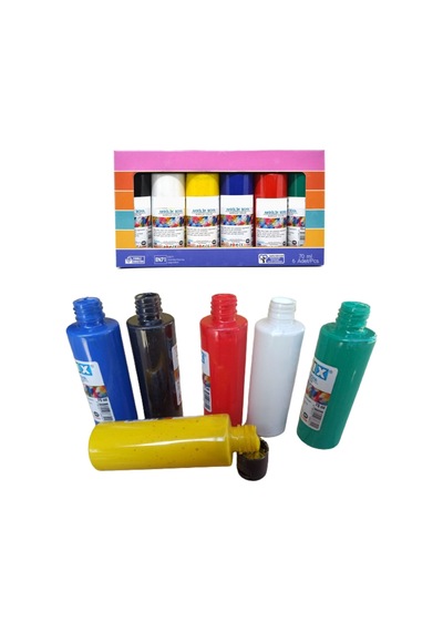 60ml Akrilik Boya, 6 Renk Tuval Boyası, Resim Akilik Boya 070 Çok Renkli