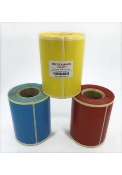 Renkli Kuşe Etiket 150x100 200 Adet Diğer
