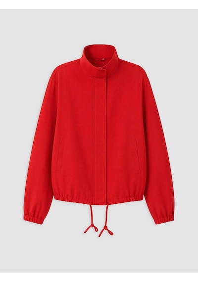 Lcw Everyday Kırmızı Dik Yaka Oversize Kadın Mont