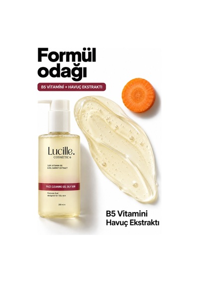 Lucille Yağlı Ciltler İçin Vegan Yüz Yıkama Jeli B5 Vitaminli