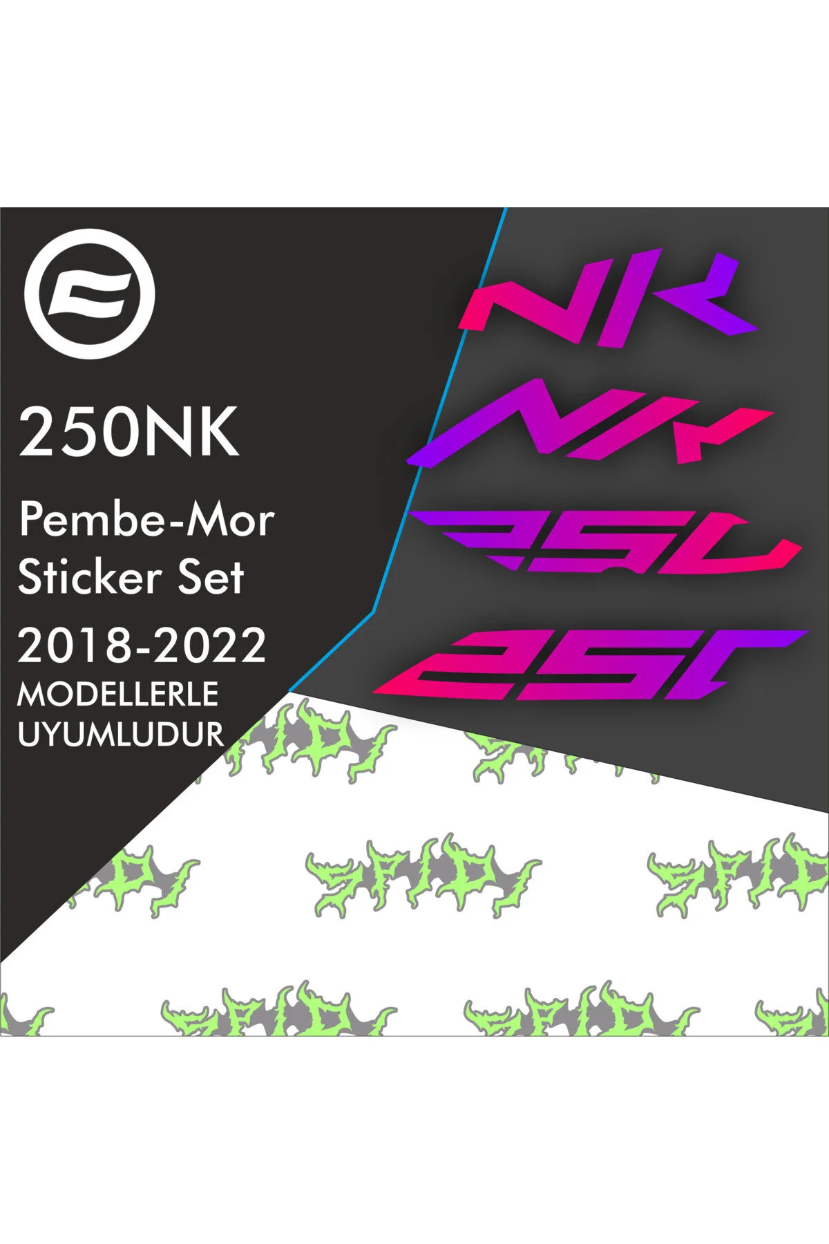 Nk 250 Pembe Mor Sticker Set 2018-2022