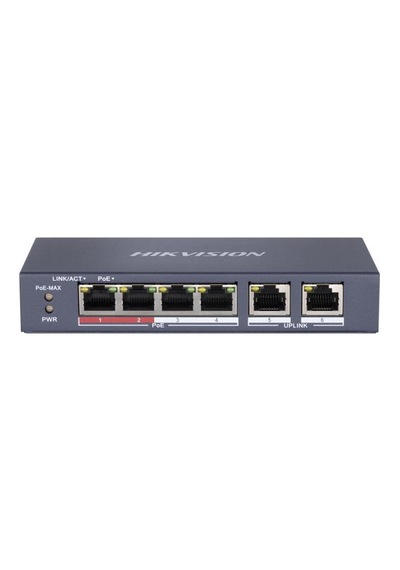 Hikvision Ds-3e0106p-e/m 4 Port Fast Ethernet Yönetilemeyen Poe Switch