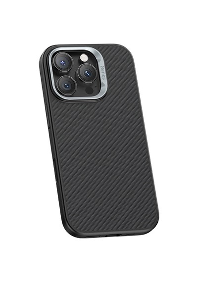 Apple Uyumlu iPhone 16 Pro Max Kılıf Karbon Fiber M-safe Kamera Kontrol Butonlu Benks Hybrid Armorpro 600d Kevlar Siyah