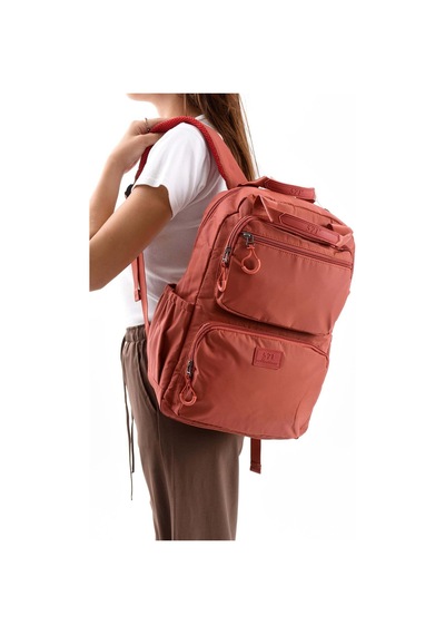 571 Collections Çanta Ultra Hafif Çok Bölmeli Büyük Boy Sırt Çantası Su Geçirmez, Notebook, Laptop Kiremit