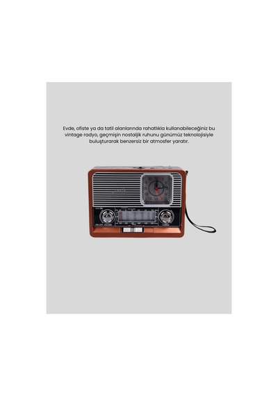 Nostaljik Radyo Şık Dekoratif Tasarım Ve Güvenli 2 Yıl  Çok Renkli
