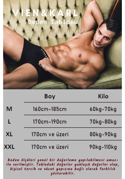 Vien&Karl Erkek Gri 9'lu Paket Düz Likralı Boxer Şort