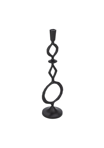 Siyah Metal Dekoratif Mumluk Modern Salon Yemek Masası Konsol Dekoru Altın - Siyah
