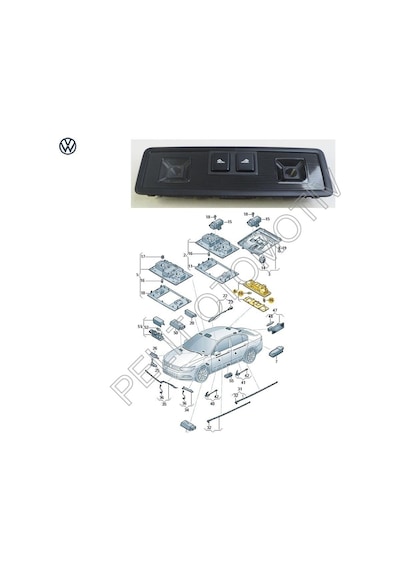 Tiguan Arka Tavan Lambası Led 5g0947291k 82v 2016 - 2024