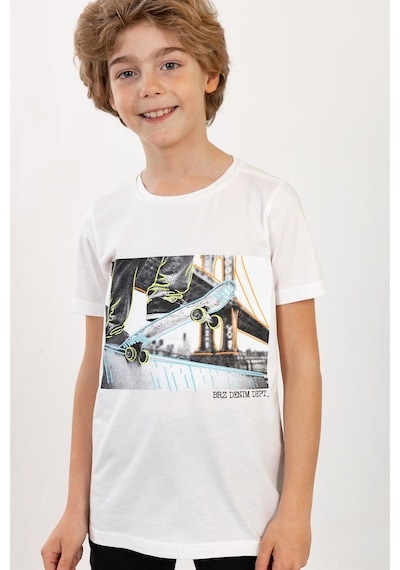Brz Kıds Brz Kids Skate Baskılı Erkek Çocuk T-shirt-ekru Ekru