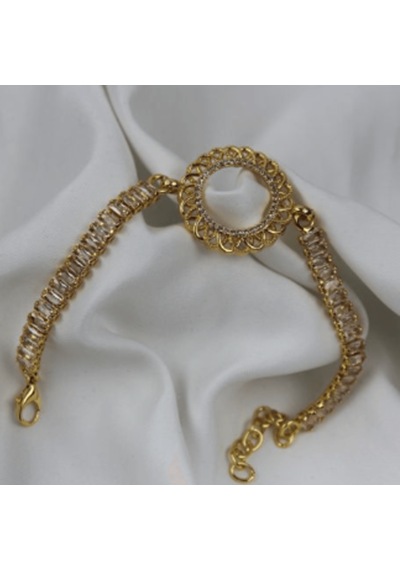 Lale Desenli C Eyreklik Takılabilir Imitasyon Bileklik Gold