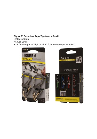 Nite Ize Figure 9 Halatlı Küçük Karabina 2Li Paket Çok Renkli