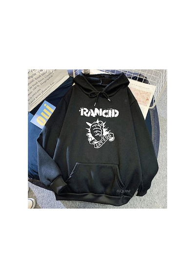 Tarzsokak Siyah Unisex Rancid Rock Band Hip Hop Moda Gidelim Erkekkıyafetleri Sıcak Har