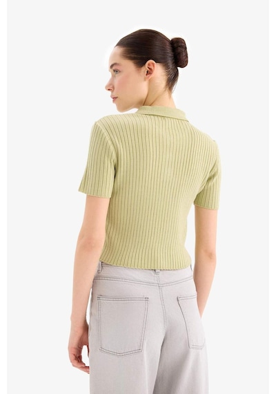 DeFacto Slim Fit Dar Kesim Polo Yaka Kısa Kollu Triko Tişört N9752AZ24SPGN744
