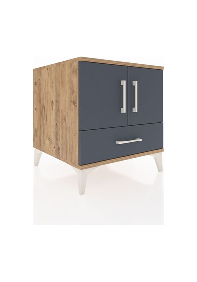 Kronos Komodin 2 Raflı Tek Çekmeceli 2 Kapaklı 60x59x64 Çam-a... Çam