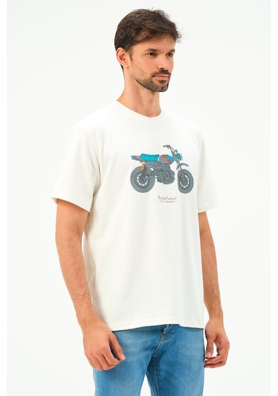 Rich Erkek Motorsiklet Baskılı Tshirt Basic Tişört Beyaz Rich Erkek Motorsiklet Baskılı Tshirt Basic Tişört Beyaz