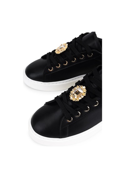 Tamer Tanca Kadın Suni Deri Siyah Sneakers & Spor Ayakkabı 1009 3333 Bn Ayk Y26 Sıyah Cılt