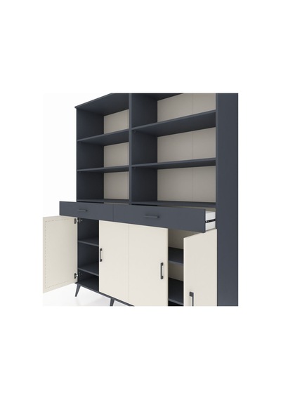 Hyperion Gardrop 10 Raflı 2 Çekmeceli 4 Kapaklı 176x44x221 Antrasit-aytaşı/antrasit Beyaz Hyperion Gardrop 10 Raflı 2 Çekmeceli 4 Kapaklı 176x44x221 Antrasit-aytaşı/antrasit Beyaz