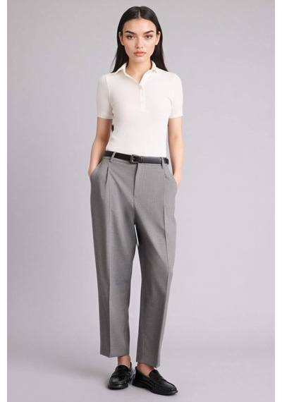 Defacto - Slim Fit Dar Kesim Fitilli Kaşkorse Kısa Kollu Polo Beyaz Tişört C6249AX24SP Beyaz