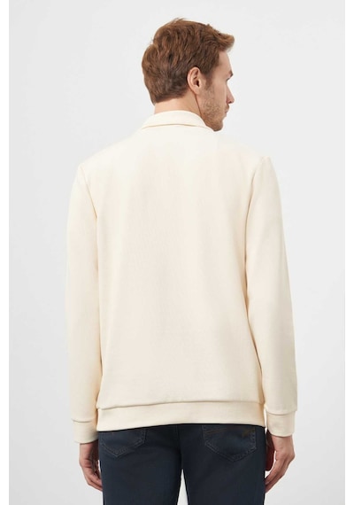 Morven Erkek Ekru Fermuarlı Bato Yaka Sweat-shirt 25ks063001454 Ekru Ekru