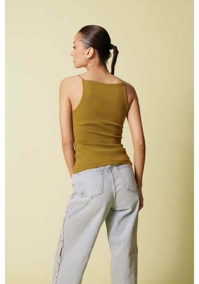 Halter Yaka Top Olive