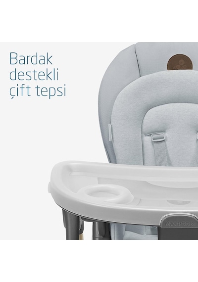 Maxi-Cosi Minla 6'sı Bir Arada  Ahşap Görünümlü Mama Sandalyesi Beyond Grey Eco