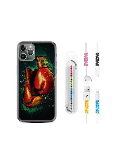 Apple Uyumlu iPhone 12 Pro Max Kılıf Kablo Koruyuculu Boks Eldiveni 1763